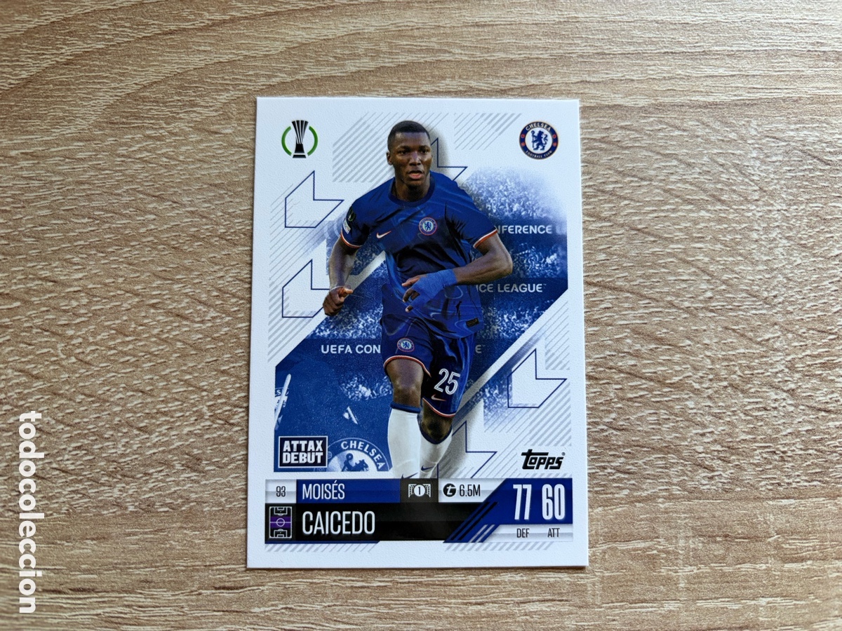 Cromos de Futebol: 93 MOIS&Eacute;S CAICEDO TOPPS MATCH ATTAX 2024 2025 24 25 CHELSEA ATTAX DEBUT