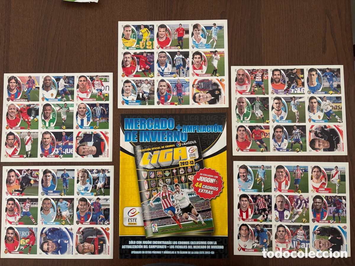 Cromos de f&uacute;tbol: LIGA ESTE F&Uacute;TBOL 2012-2013 MERCADO DE INVIERNO M&Aacute;S HOJAS AMPLIACI&Oacute;N 12-13 SIN PEGAR 45 CROMOS