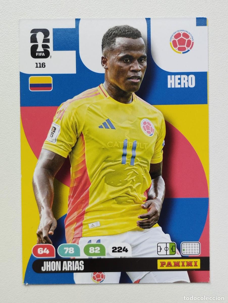 Cromos de f&uacute;tbol: CROMO CARD ADRENALYN MUNDIAL WORLD CUP 2026 JHON ARIAS 116 COLOMBIA