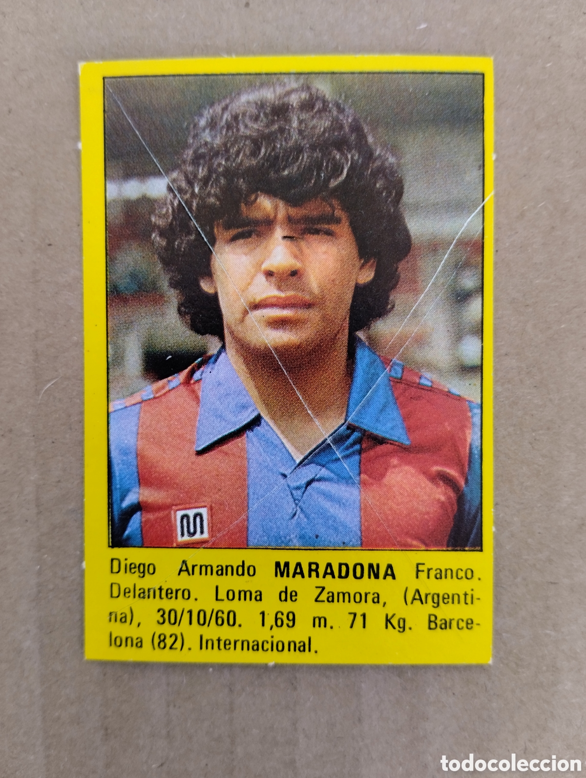 Fu&szlig;ball-Sticker: MARADONA - DEL ALBUM SUPER F&Uacute;TBOL 84 ROLL&Aacute;N - CROMO RECUPERADO - BARCELONA
