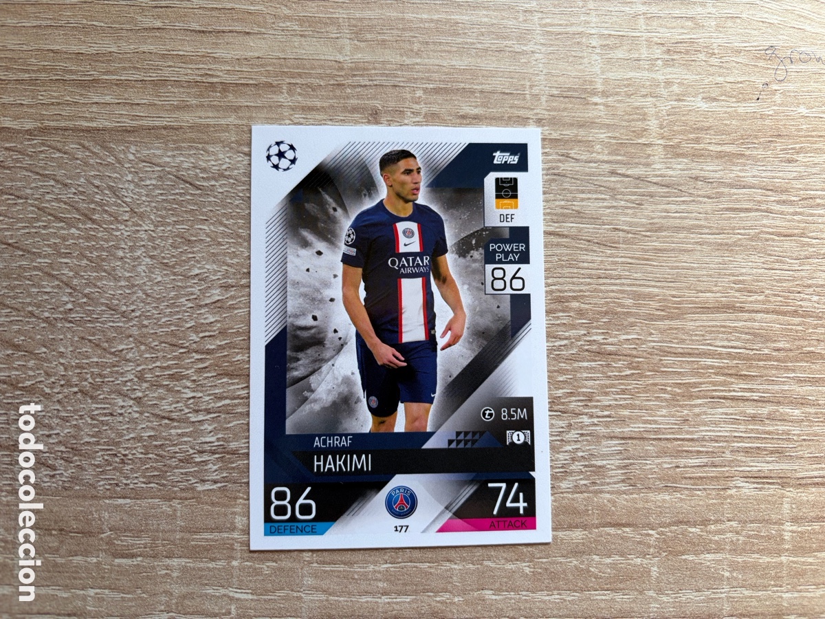Cromos de f&uacute;tbol: 177 ACHRAF HAKIMI TOPPS MATCH ATTAX 2022 2023 22 23 PARIS SAINT-GERMAIN PSG