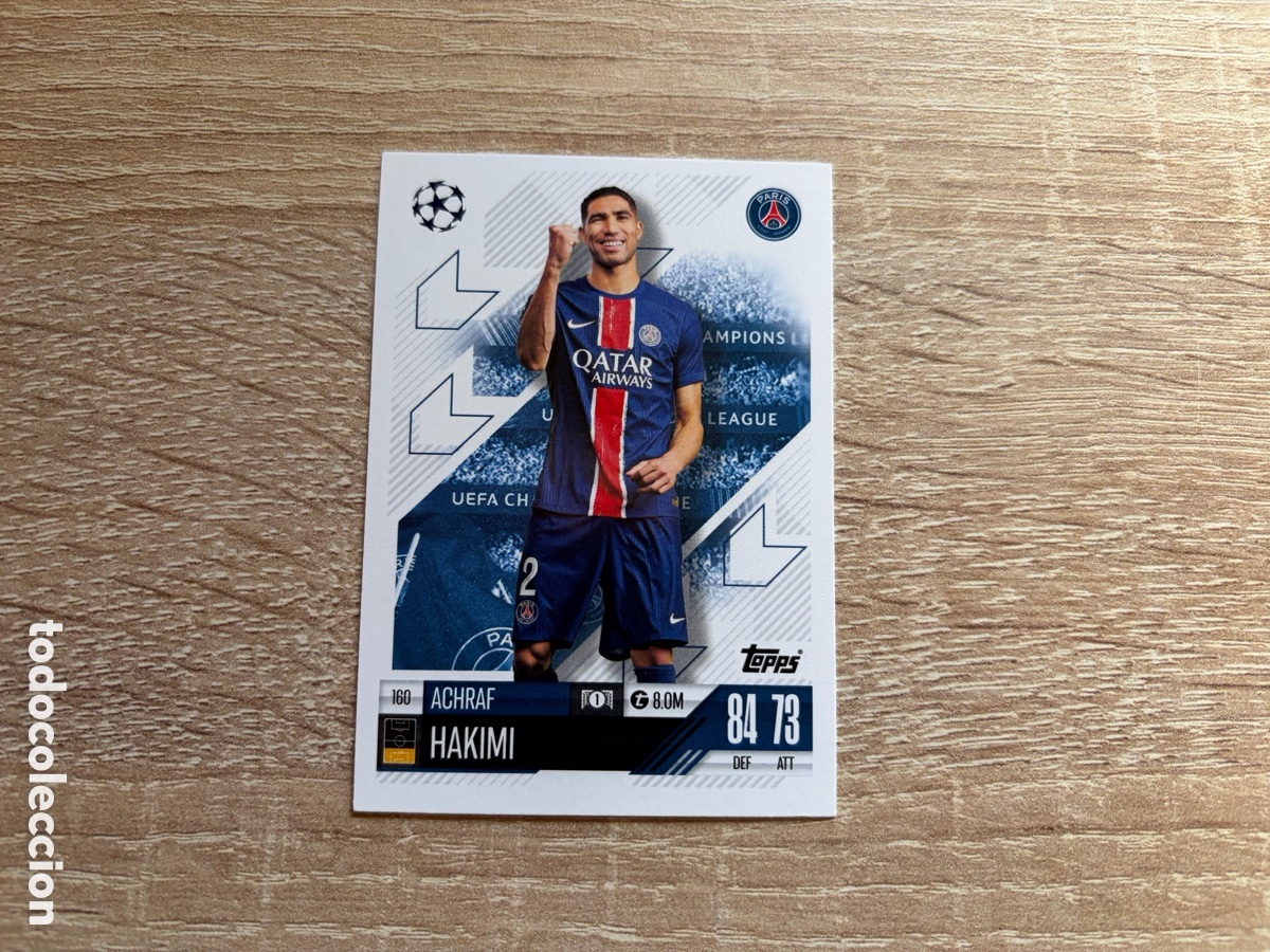Fu&szlig;ball-Sticker: 160 ACHRAF HAKIMI TOPPS MATCH ATTAX 2024 2025 24 25 PARIS SAINT-GERMAIN PSG