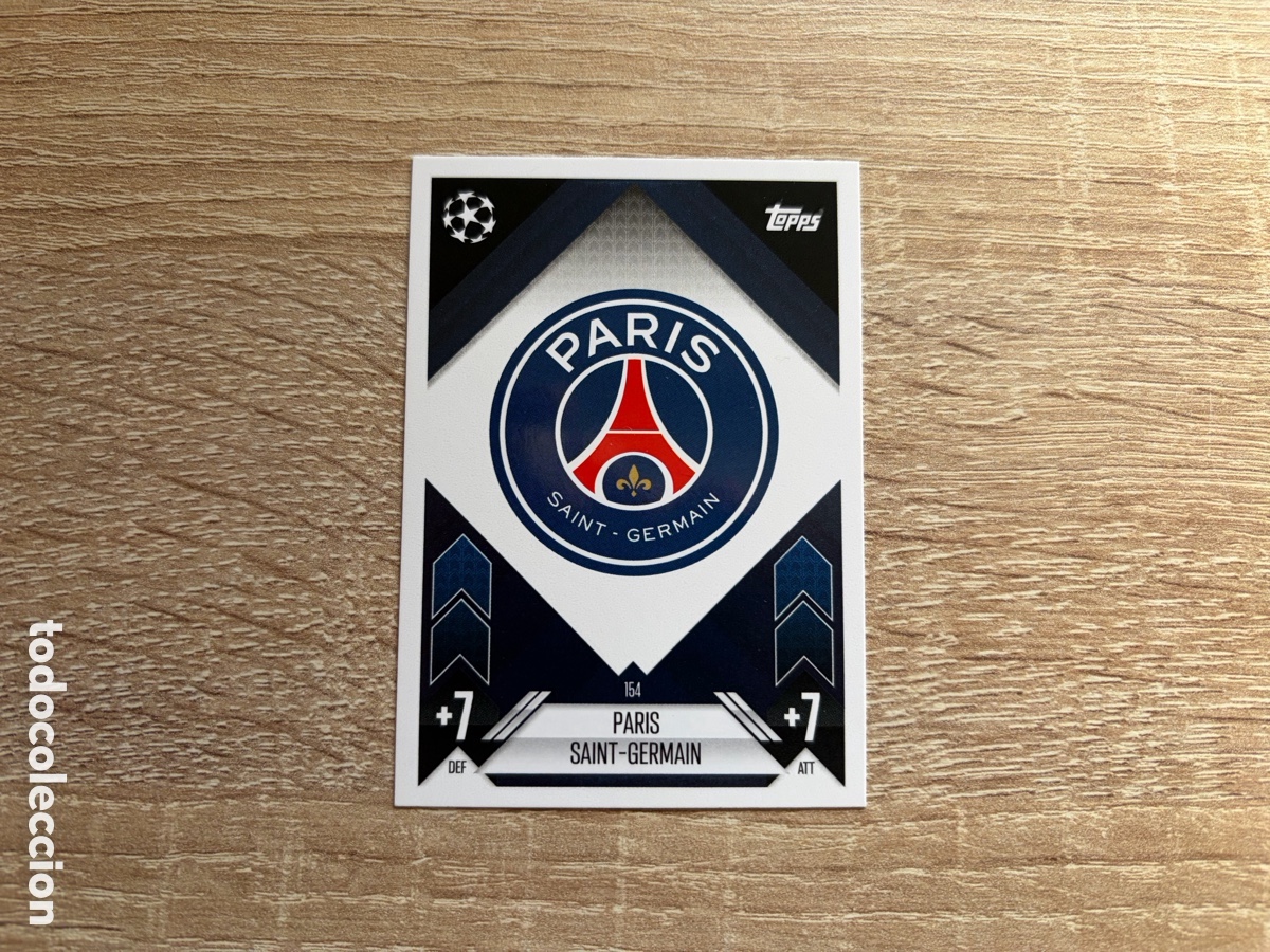 Fu&szlig;ball-Sticker: 154 ESCUDO LOGO PARIS SAINT-GERMAIN TOPPS MATCH ATTAX 2024 2025 24 25 CLUB BADGE PSG