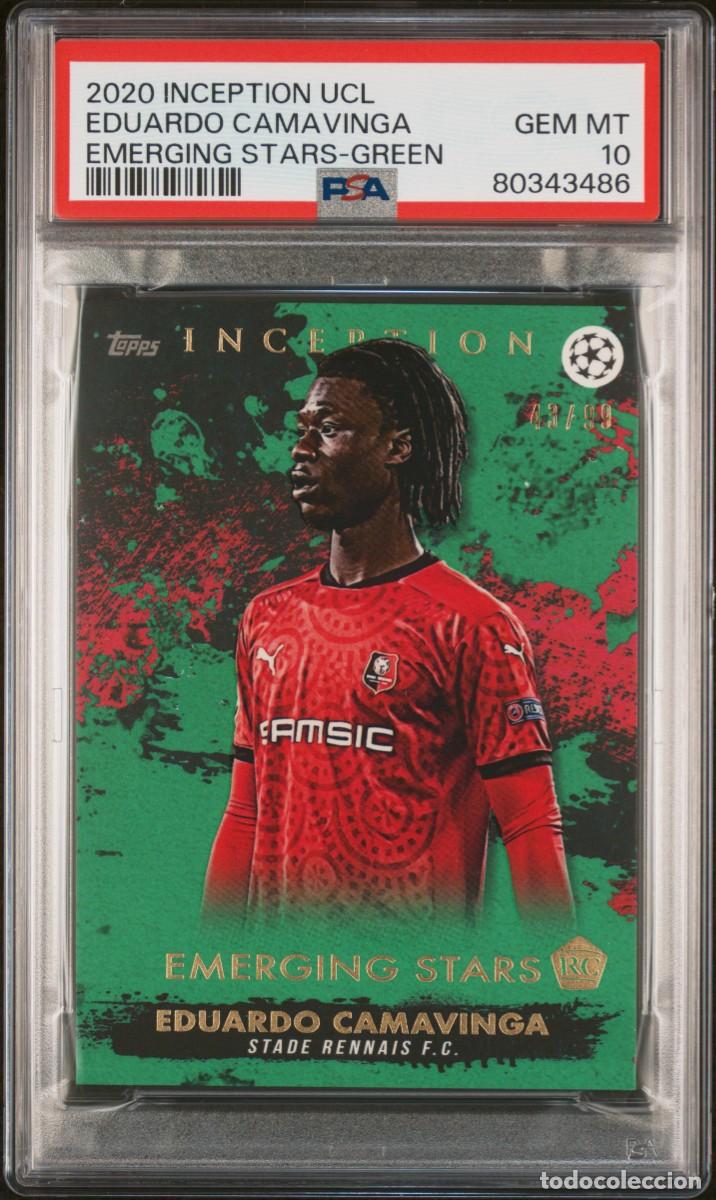 Fu&szlig;ball-Sticker: Camavinga 13/25 #AEC Real Madrid Topps Finest AUTO Orange Wave 2022 23 PSA 10