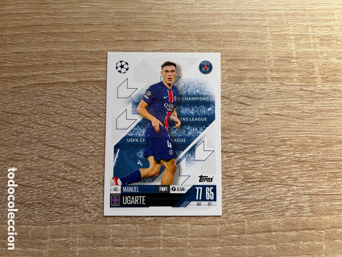 Fu&szlig;ball-Sticker: 162 MANUEL UGARTE TOPPS MATCH ATTAX 2024 2025 24 25 PARIS SAINT-GERMAIN PSG