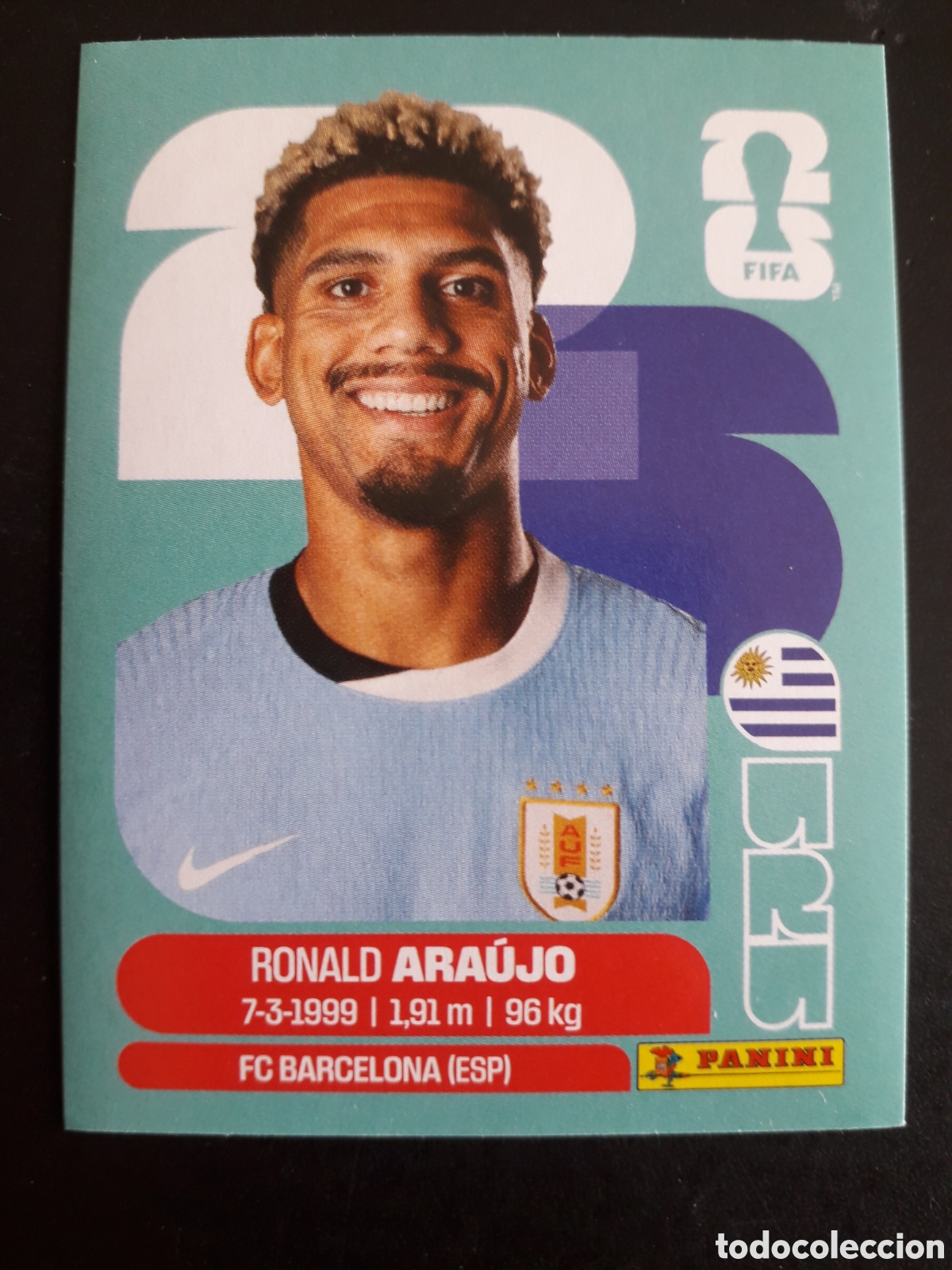 Figurine di Calcio: RONALD ARA&Uacute;JO URUGUAY URU 4 MUNDIAL F&Uacute;TBOL 2026 FIFA WORLD CUP PANINI SIN PEGAR PEDIDO M&Iacute;NIMO 3&euro;