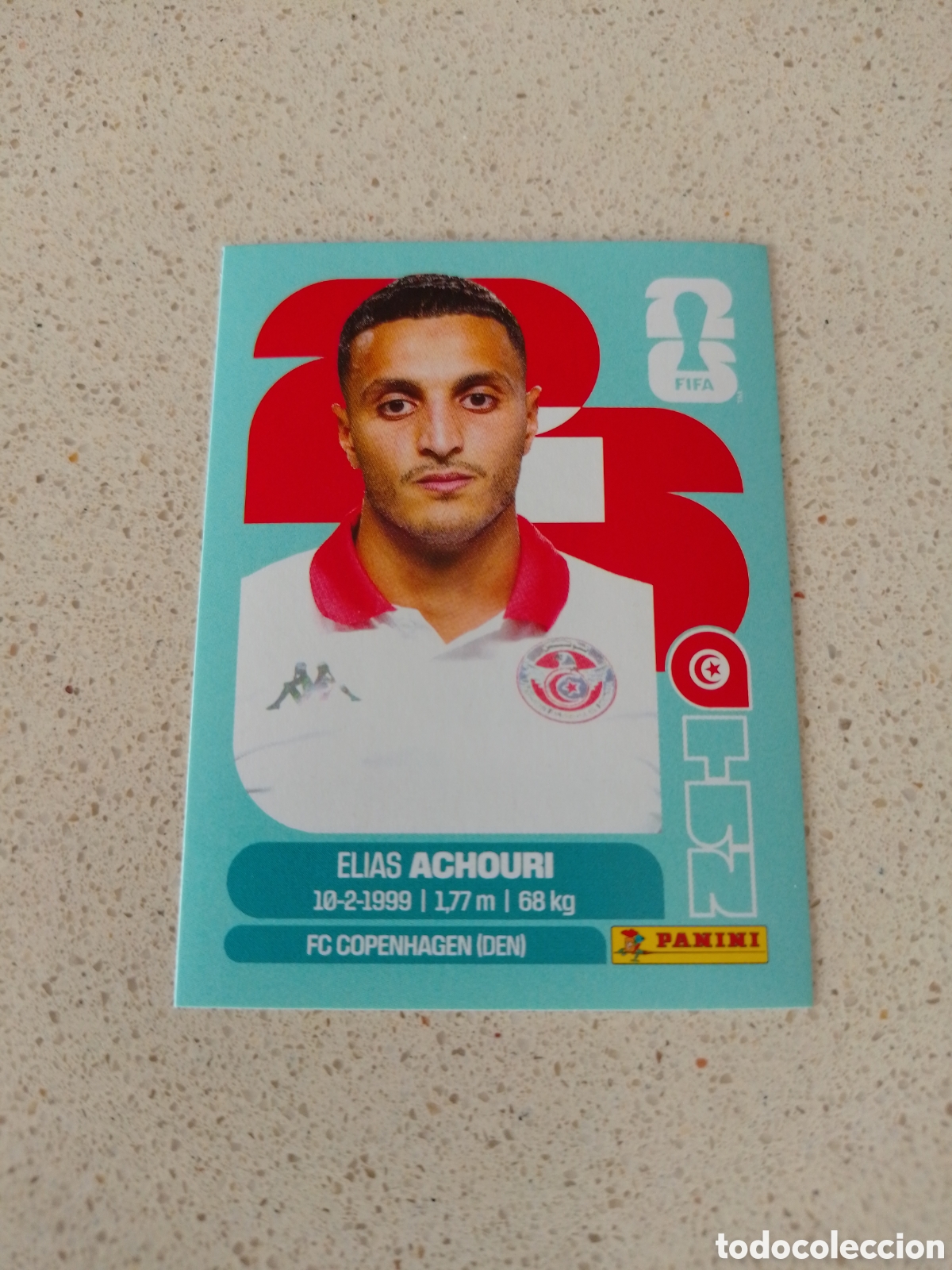 Football Stickers: CROMO NUMERO 15 ACHOURI TUNEZ. MUNDIAL 2026. PANINI.