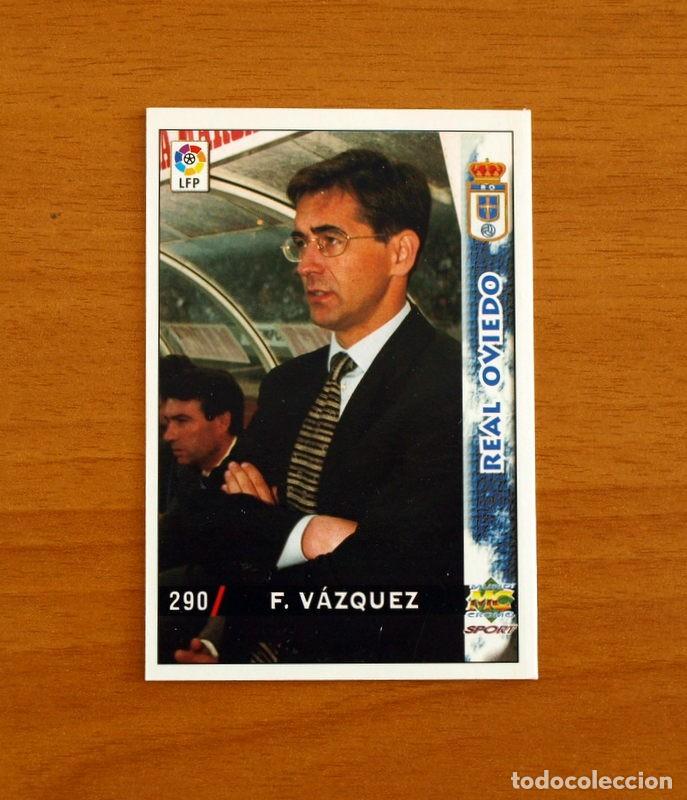 Football Stickers: Real Oviedo - N&ordm; 290 Fernando V&aacute;zquez Entrenador - Mundicromo Las Fichas de la Liga 1998-1999-98-99