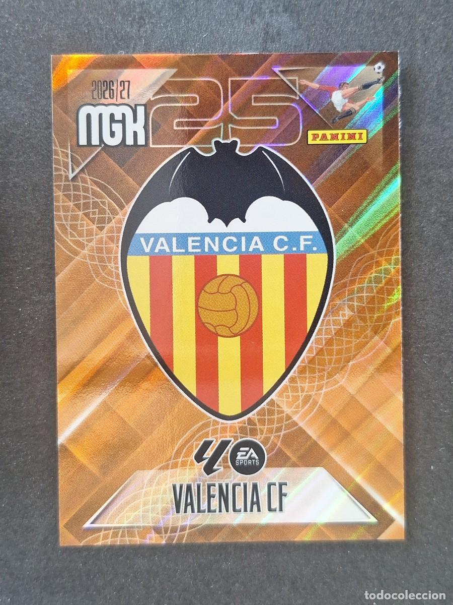 Cromos de f&uacute;tbol: L1 ESCUDO VALENCIA C. F. 343 PANINI MEGACRACKS 2026 2027 26 27