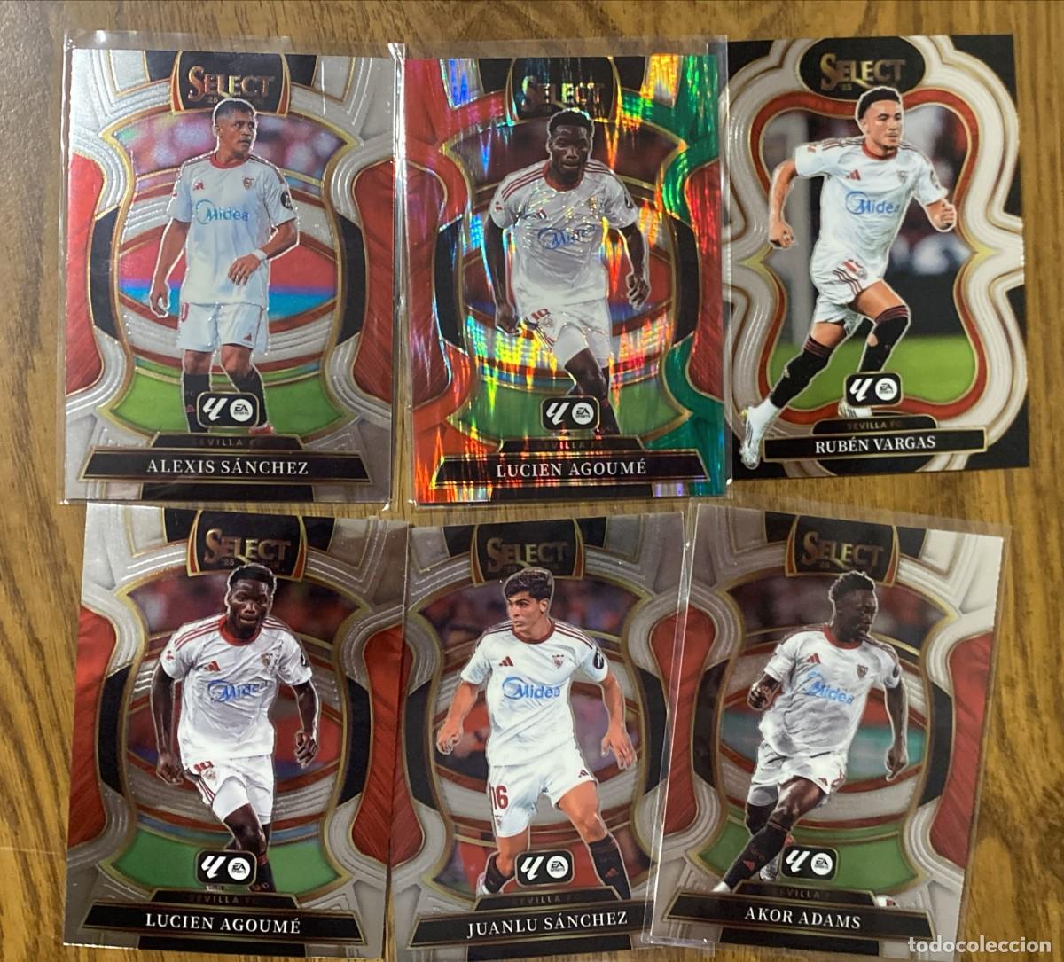 Cromos de f&uacute;tbol: Lote 6 Cartas Panini Select LaLiga 2025-26 - Sevilla FC (Alexis, Agoum&eacute; Prizm)