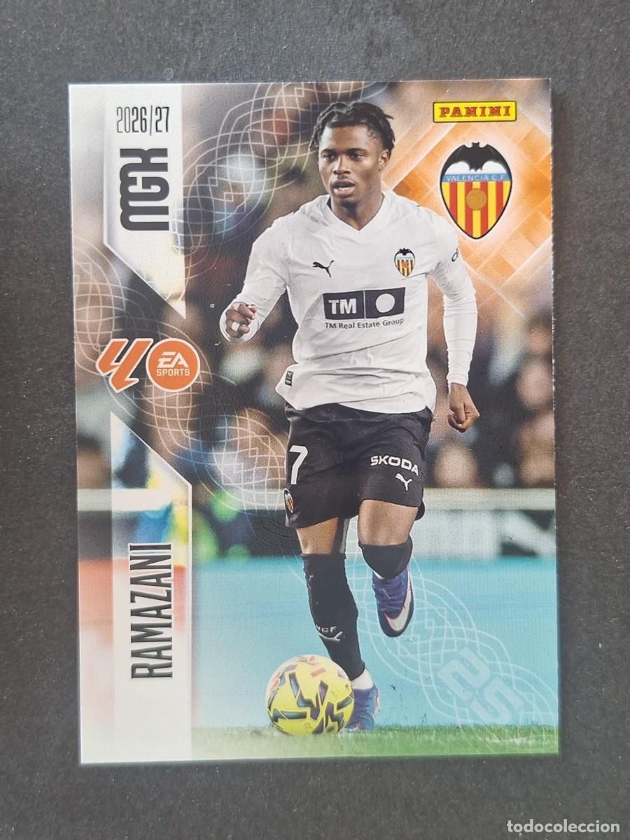 Cromos de f&uacute;tbol: L1 RAMAZANI VALENCIA C. F. 357 PANINI MEGACRACKS 2026 2027 26 27