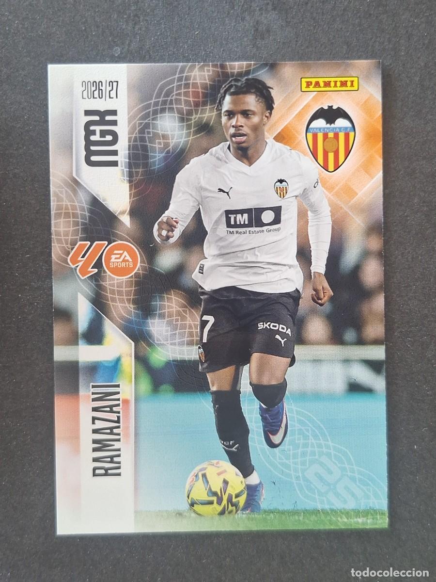 Cromos de f&uacute;tbol: L1 RAMAZANI VALENCIA C. F. 357 PANINI MEGACRACKS 2026 2027 26 27