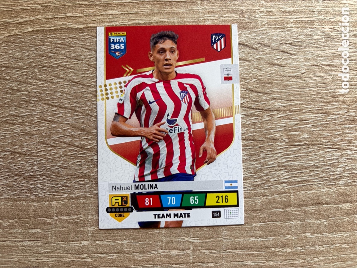 Cromos de f&uacute;tbol: 154 NAHUEL MOLINA PANINI FIFA 365 ADRENALYN XL 2023 TEAM MATE ATL&Eacute;TICO DE MADRID
