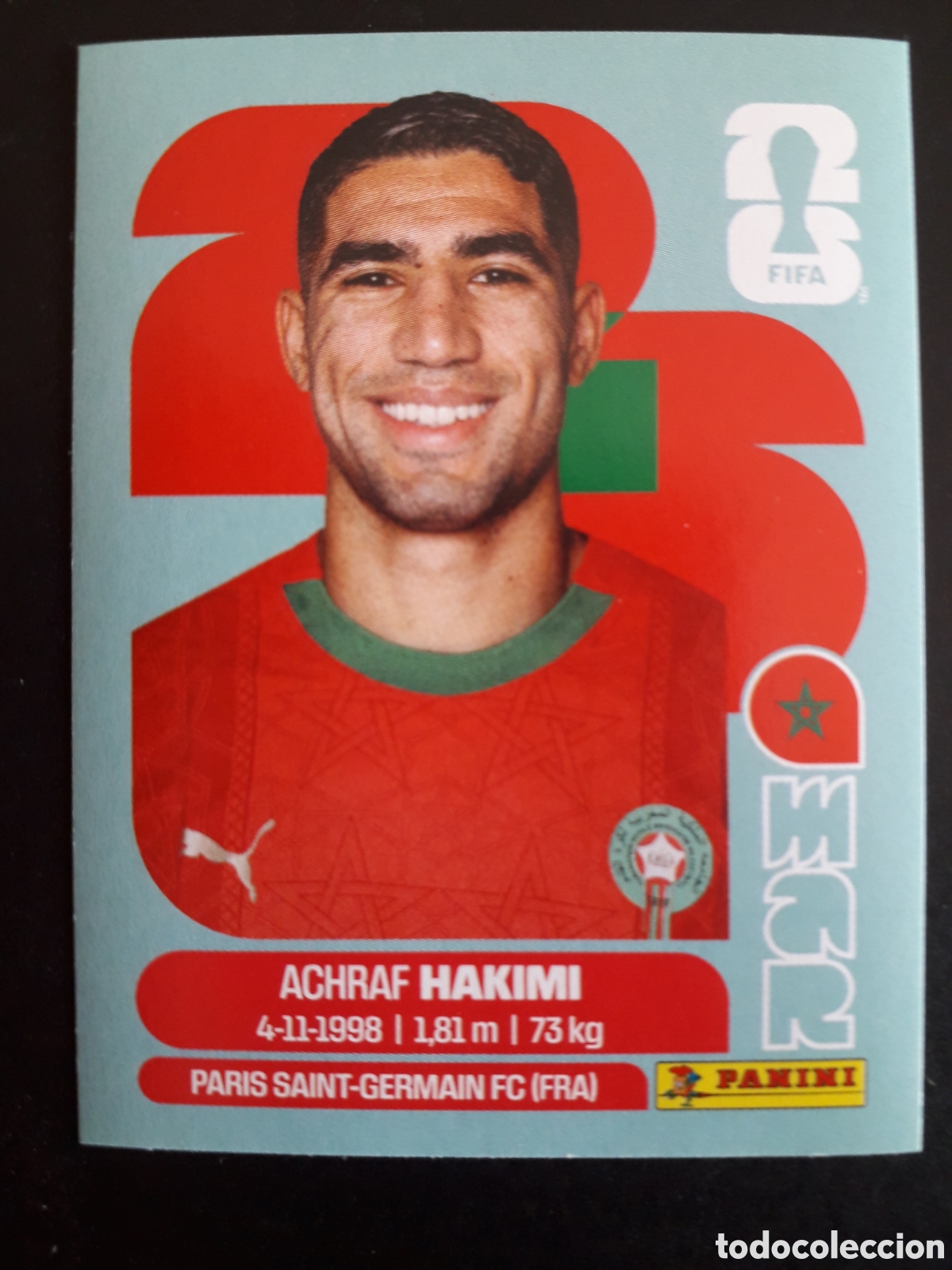 Cromos de f&uacute;tbol: HAKIMI MARRUECOS MAR 4 MUNDIAL F&Uacute;TBOL 2026 FIFA WORLD CUP PANINI SIN PEGAR PEDIDO M&Iacute;NIMO 3&euro;