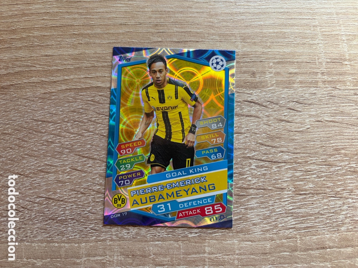 Cromos de f&uacute;tbol: DOR17 AUBAMEYANG TOPPS MATCH ATTAX CHAMPIONS LEAGUE 2016 2017 GOAL KING BORUSSIA DORTMUND