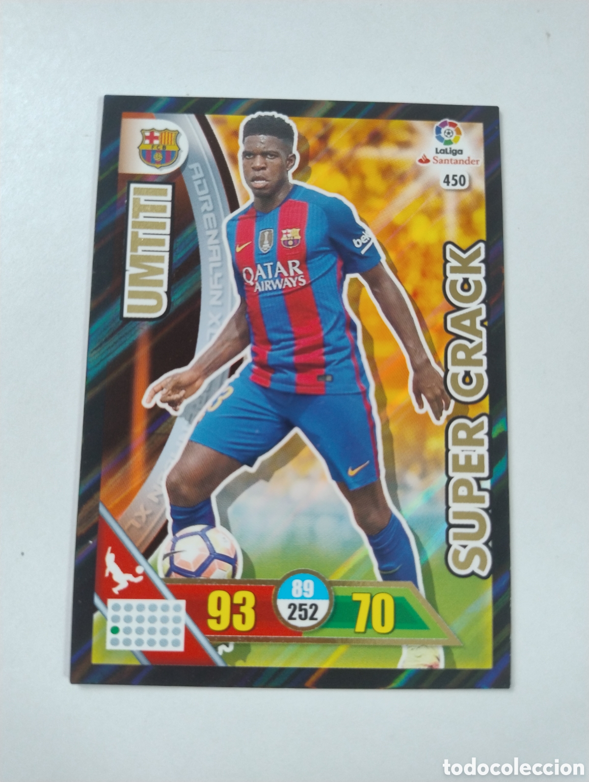 Football Stickers: 450 - Umtiti - Barcelona - Adrenalyn XL Liga 2016 - 2017 Super Crack