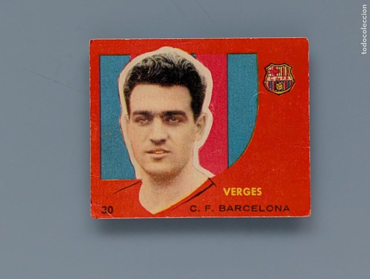 Cromos de f&uacute;tbol: RARO CROMO ULTRARARE CARD VERGES FC BARCELONA CAMPEONES 1958 BRUGUERA 1959 58/59 FOOTBALL STAR