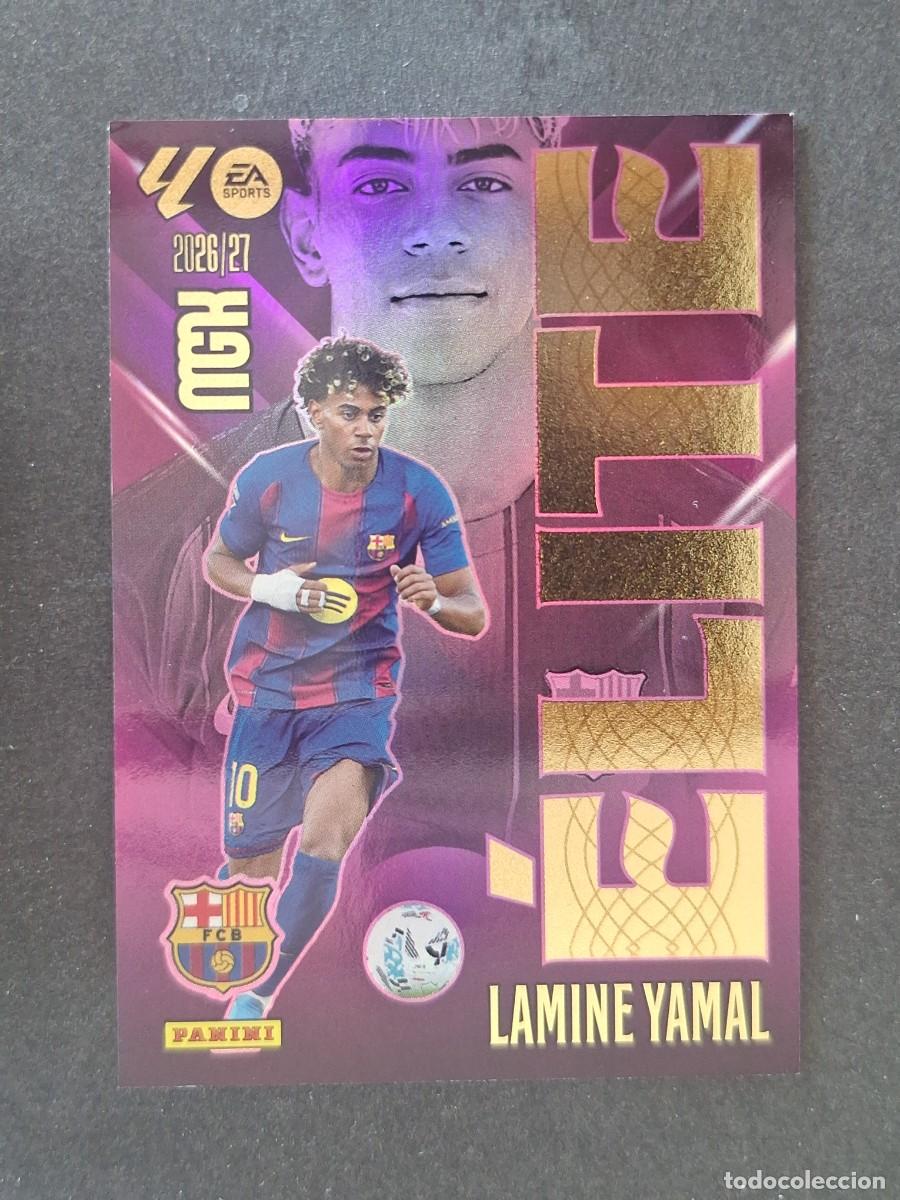 Cromos de f&uacute;tbol: L1 LAMINE YAMAL F. C. BARCELONA ELITE 9 PANINI MEGACRACKS 2026 2027 26 27