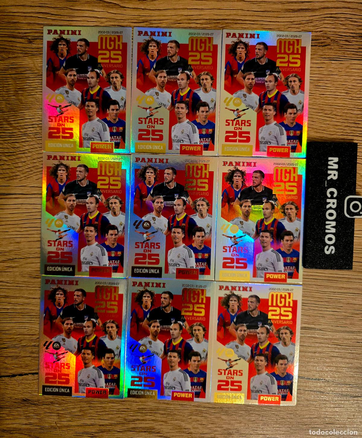 Cromos de f&uacute;tbol: LOTE 9 CARDS MEGACRACKS 26/27 CARD STARS POWER ON 25