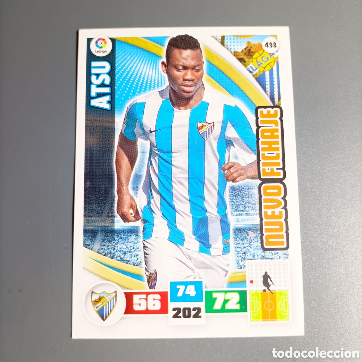 Fu&szlig;ball-Sticker: ADRENALYN. LIGA 2015-2016 (M&Aacute;LAGA) №498 ATSU / NUEVO FICHAJE