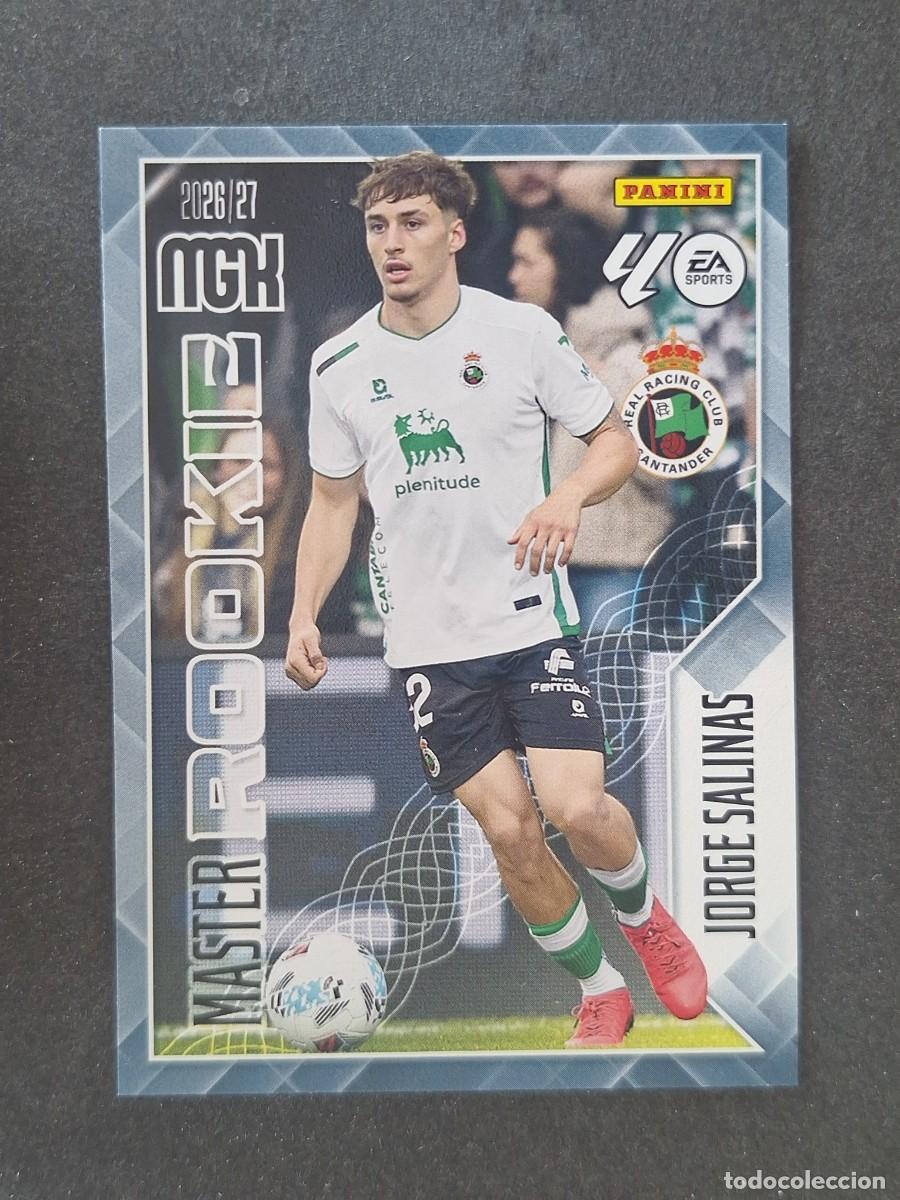 Cromos de f&uacute;tbol: L1 JORGE SALINAS RACING DE SANTANDER MASTER ROOKIE 414 PANINI MEGACRACKS 2026 2027 26 27
