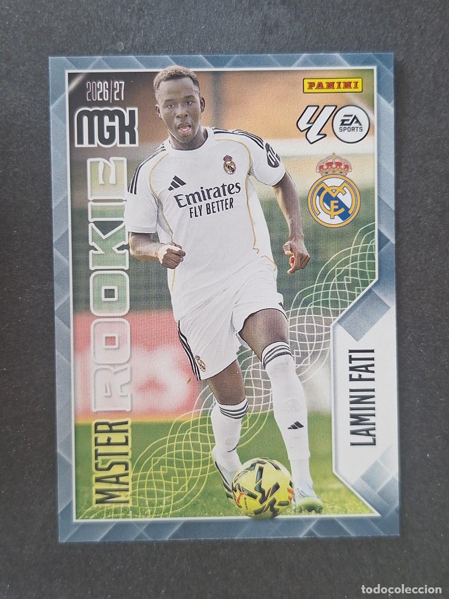 Cromos de f&uacute;tbol: L1 LAMINI FATI REAL MADRID MASTER ROOKIE 416 PANINI MEGACRACKS 2026 2027 26 27