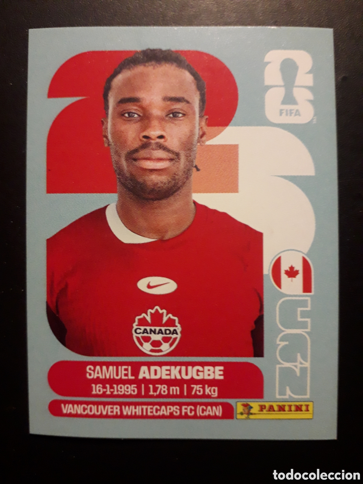 Cromos de f&uacute;tbol: ADEKUGBE CANAD&Aacute; CAN 5 MUNDIAL F&Uacute;TBOL 2026 FIFA WORLD CUP PANINI SIN PEGAR PEDIDO M&Iacute;NIMO 3&euro;
