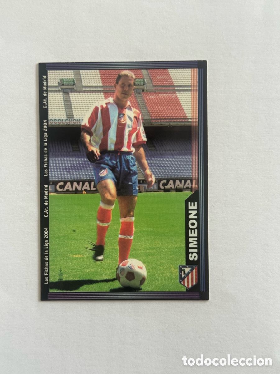 Cromos de f&uacute;tbol: Cromo Simeone Atletico de Madrid - Las Fichas de la Liga 2004 Mundicromo