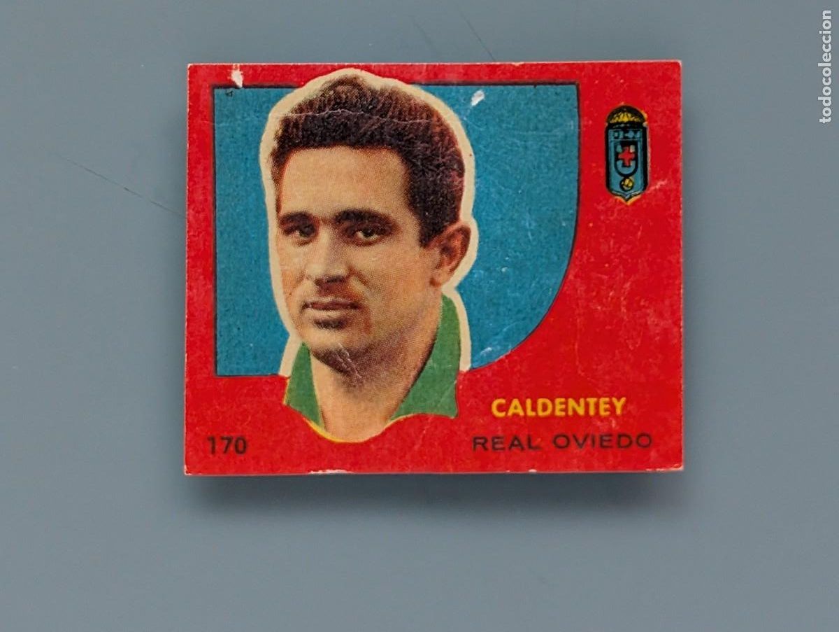 Figurine di Calcio: RARO CROMO CARD CALDENTEY OVIEDO 1958 1959 CAMPEONES BRUGUERA FOOTBALL FUTBOL ASTURIAS GIJON AVILES
