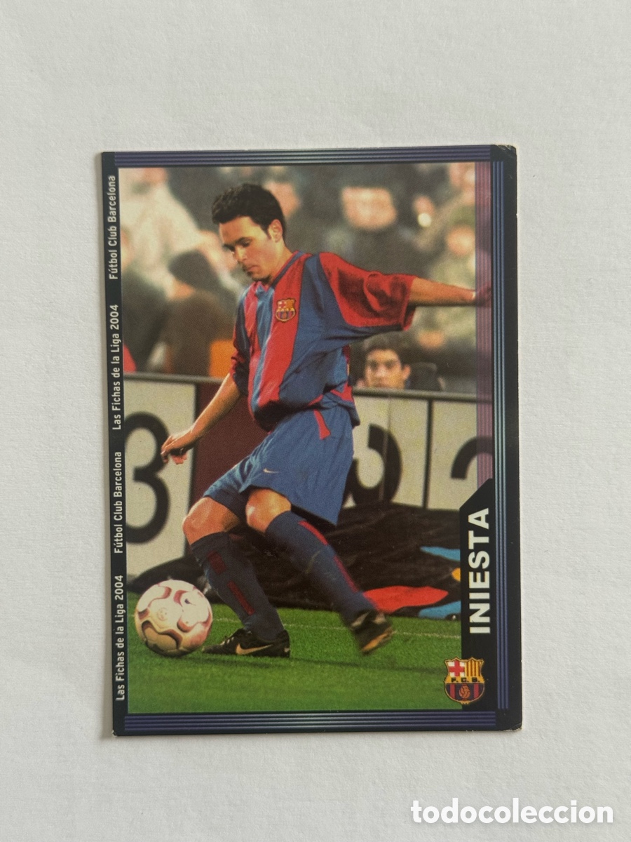 Cromos de f&uacute;tbol: Cromo / Ficha Andr&eacute;s Iniesta FC Barcelona - Las Fichas de la Liga 2004 Mundicromo N&ordm; 153