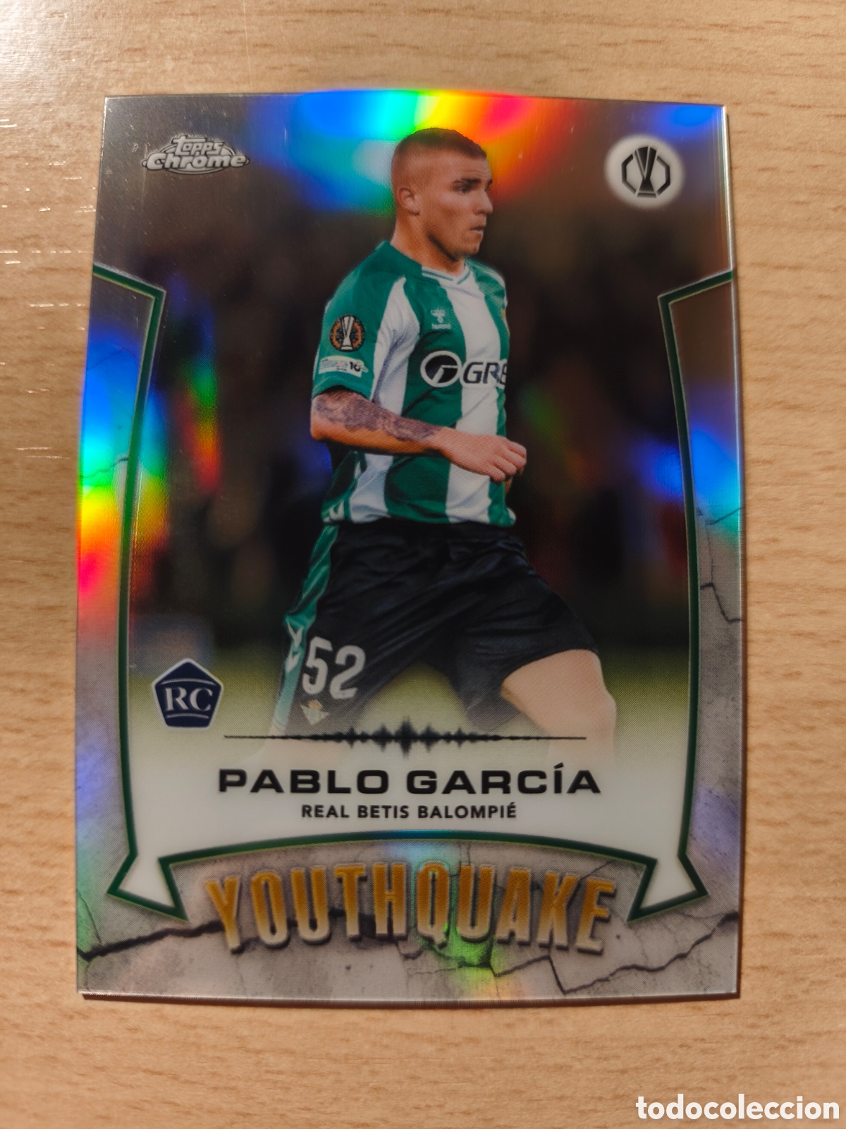 Cromos de f&uacute;tbol: YQ 7 PABLO GARCIA YOUTHQUAKE RC BETIS TOPPS CHROME 2026 2027 ROOKIE 26 27