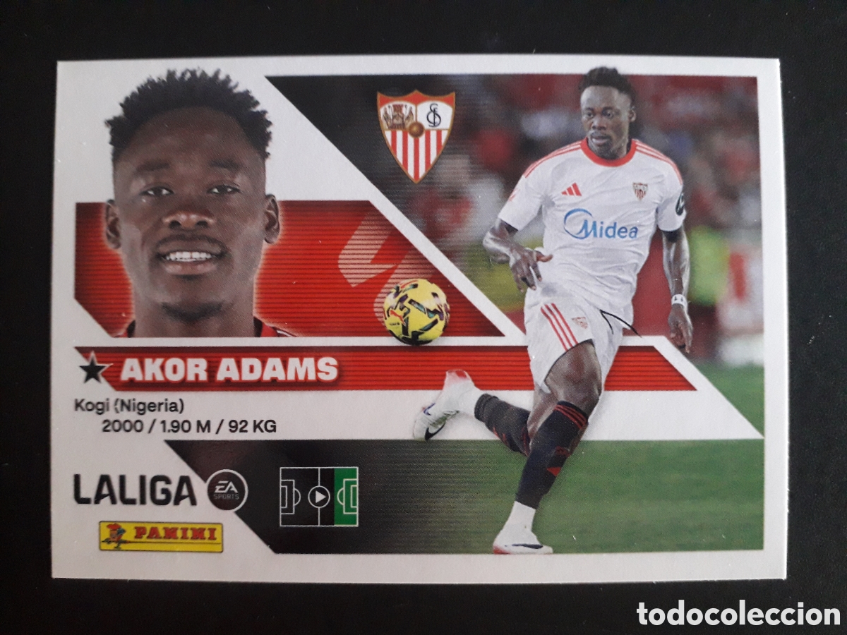 Figurine di Calcio: AKOR ADAMS SEVILLA N&deg; 19 ED ESTE 2026 2027 26 27 SIN PEGAR PEDIDO M&Iacute;NIMO 3&euro;