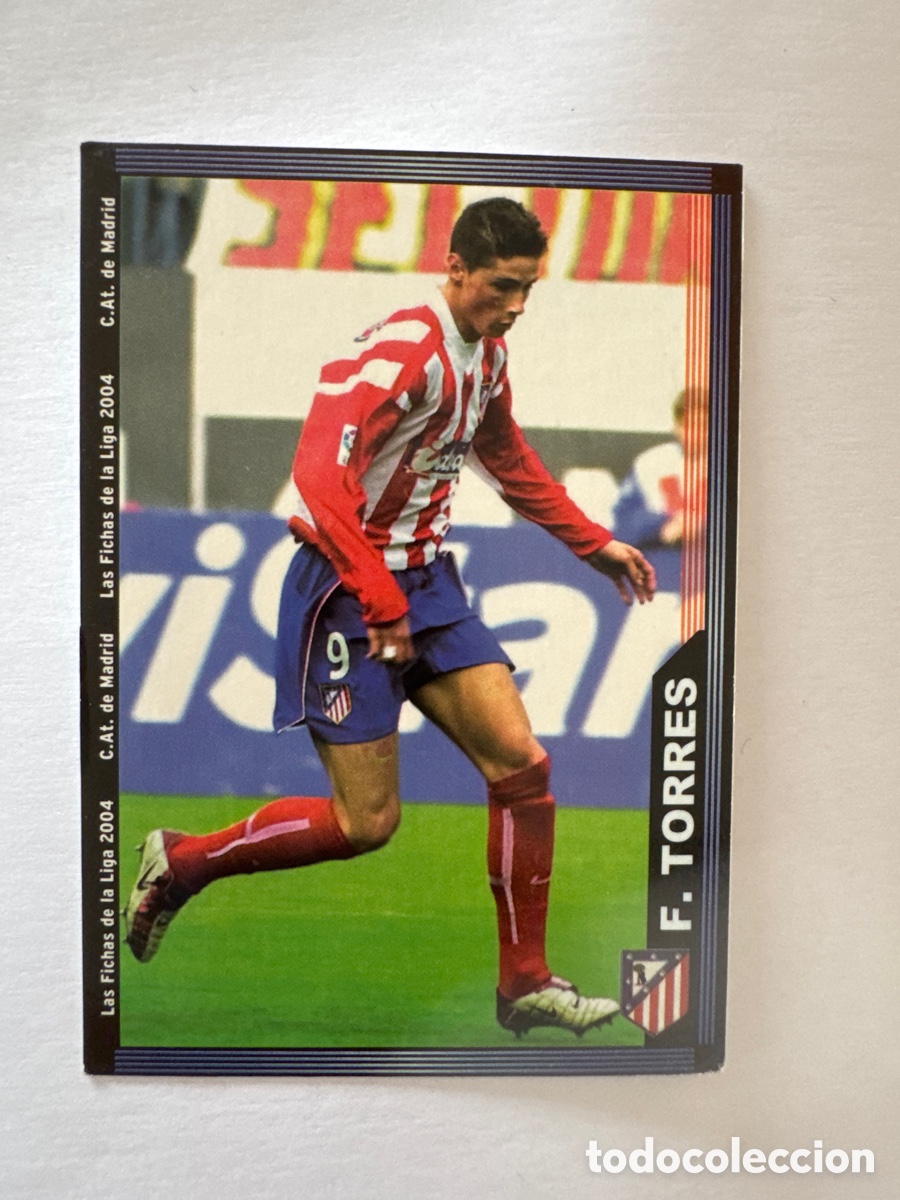 Cromos de f&uacute;tbol: Cromo / Ficha Fernando Torres Atletico de Madrid - Las Fichas de la Liga 2004 Mundicromo N&ordm; 112