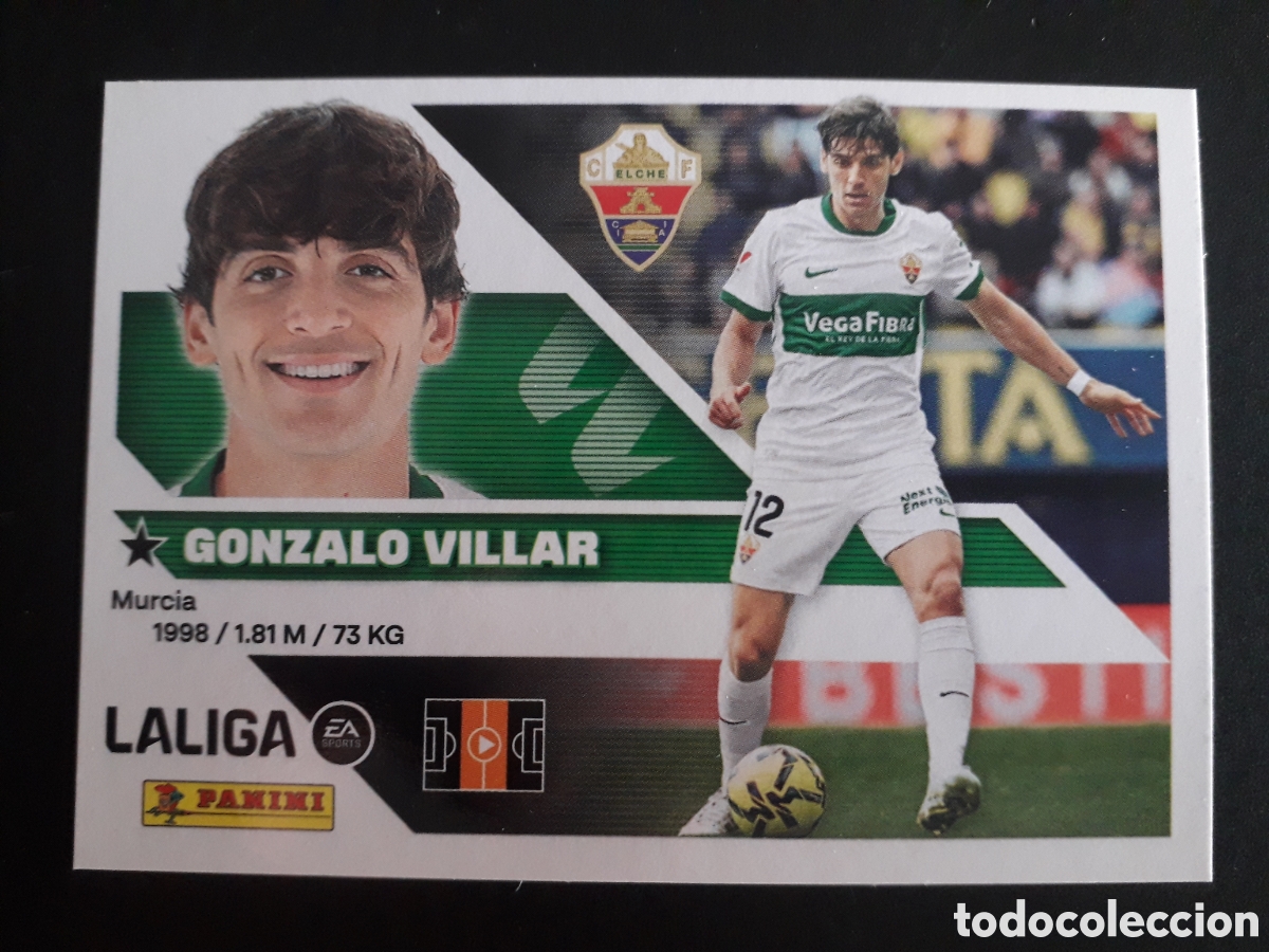 Fu&szlig;ball-Sticker: GONZALO VILLAR ELCHE N&deg; 12 ED ESTE 2026 2027 26 27 SIN PEGAR PEDIDO M&Iacute;NIMO 3&euro;