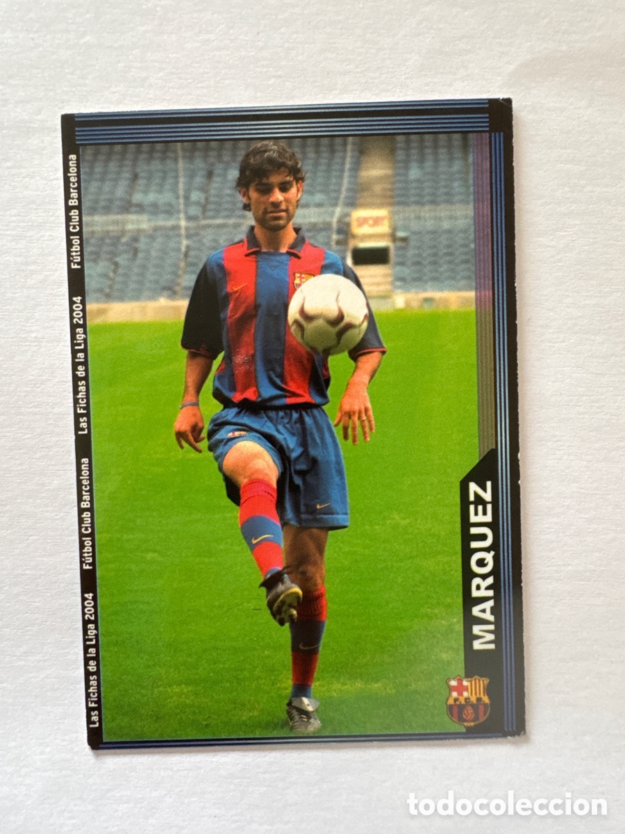 Fu&szlig;ball-Sticker: Cromo / Ficha Rafa Marquez FC Barcelona Debut - Las Fichas de la Liga 2004 Mundicromo N&ordm; 060