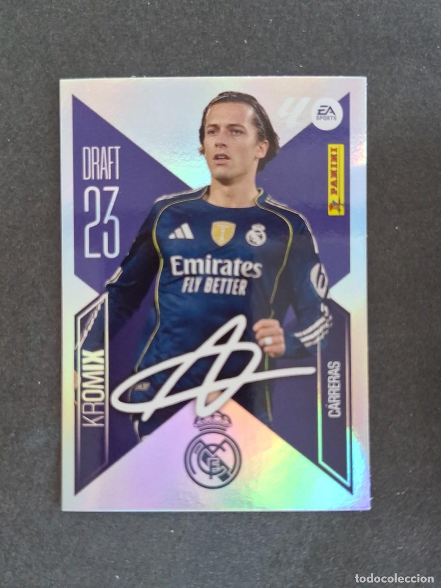 Cromos de f&uacute;tbol: L1 CARRERAS REAL MADRID DRAFT 23 KROMIX LIGA ESTE 2026 2027 26 27 NUNCA PEGADO SIN PEGAR