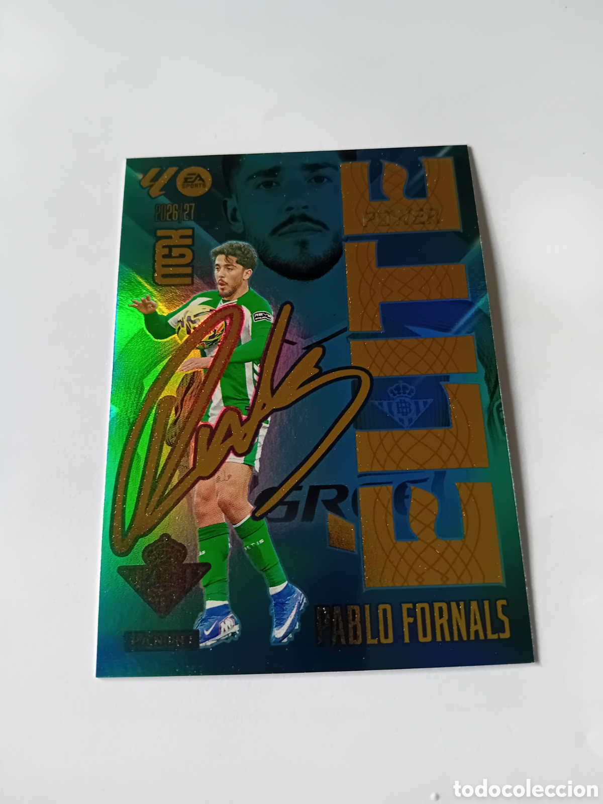 Fu&szlig;ball-Sticker: Pablo Fornals Elite Power Firmada 14P Betis 26 26 2026 2027 Megacracks MGK Panini Nuevo