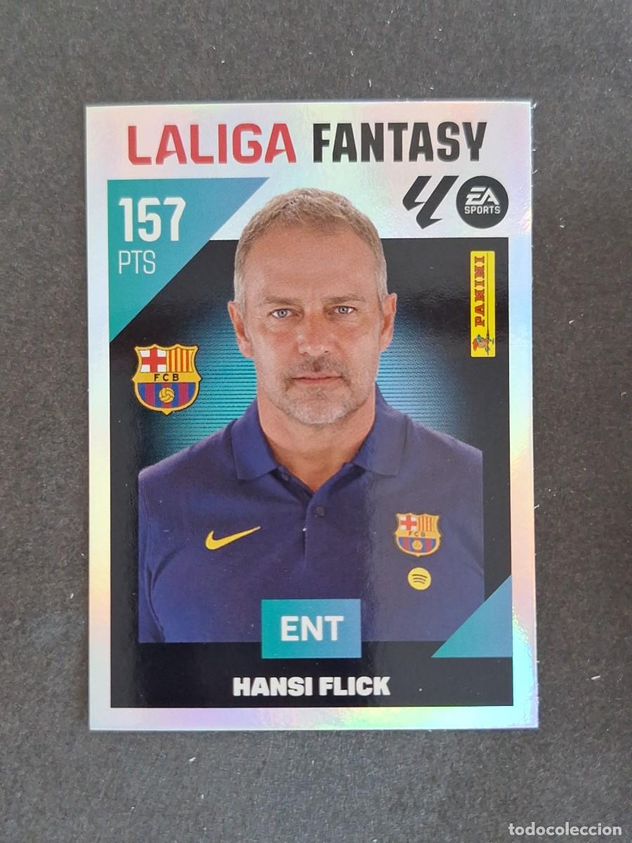 Cromos de f&uacute;tbol: L1 HANSI FLICK ENTRENADOR F. C. BARCELONA LA LIGA FANTASY LIGA ESTE 2026 2027 26 27 NUNCA PEGADO