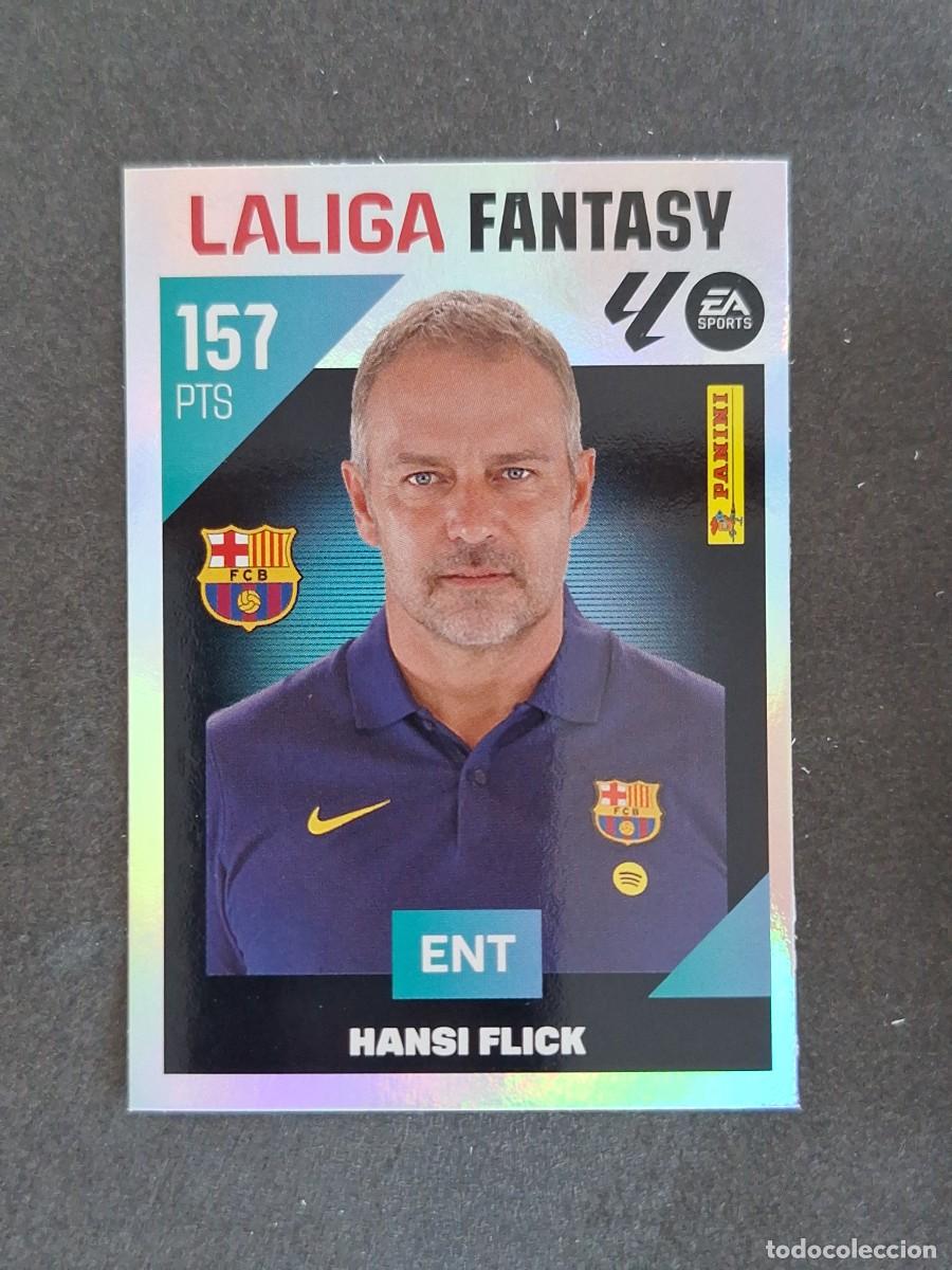Cromos de f&uacute;tbol: L1 HANSI FLICK ENTRENADOR F. C. BARCELONA LA LIGA FANTASY LIGA ESTE 2026 2027 26 27 NUNCA PEGADO