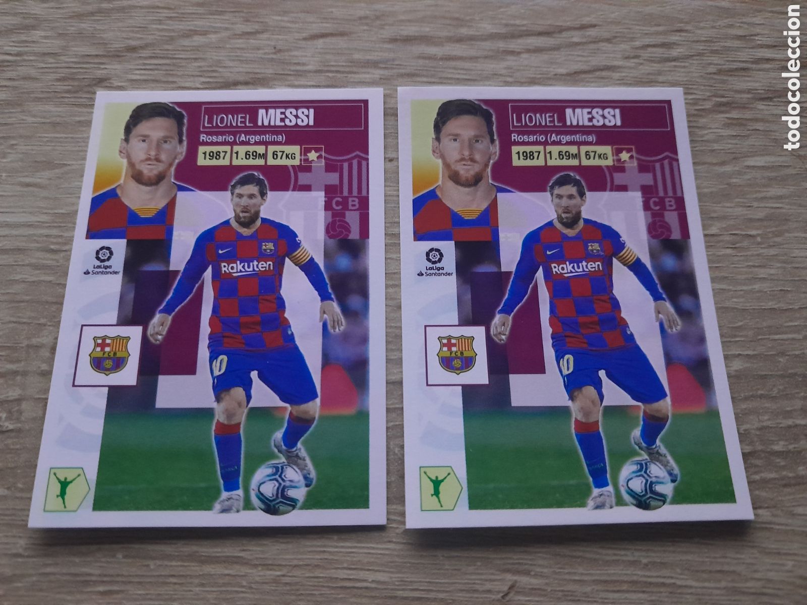 Cromos de f&uacute;tbol: lote 2 cromos ediciones este 2020 2021 n&ordm; 15 messi barcelona nunca pegados