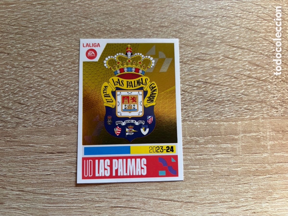 Cromos de f&uacute;tbol: 1 ESCUDO UD LAS PALMAS LALIGA EA SPORTS COLECCI&Oacute;N LIGA ESTE EDICIONES ESTE 2023 2024 23 24 PANINI