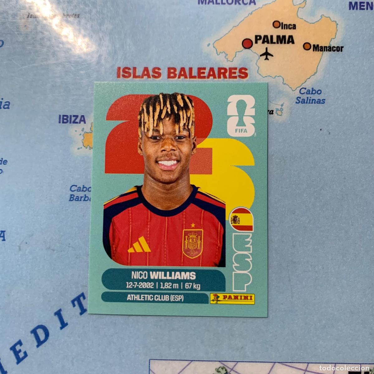 Cromos de f&uacute;tbol: Nico Williams n&uacute;mero 17 de Espa&ntilde;a cromo panini Mundial Fifa World Cup 2026