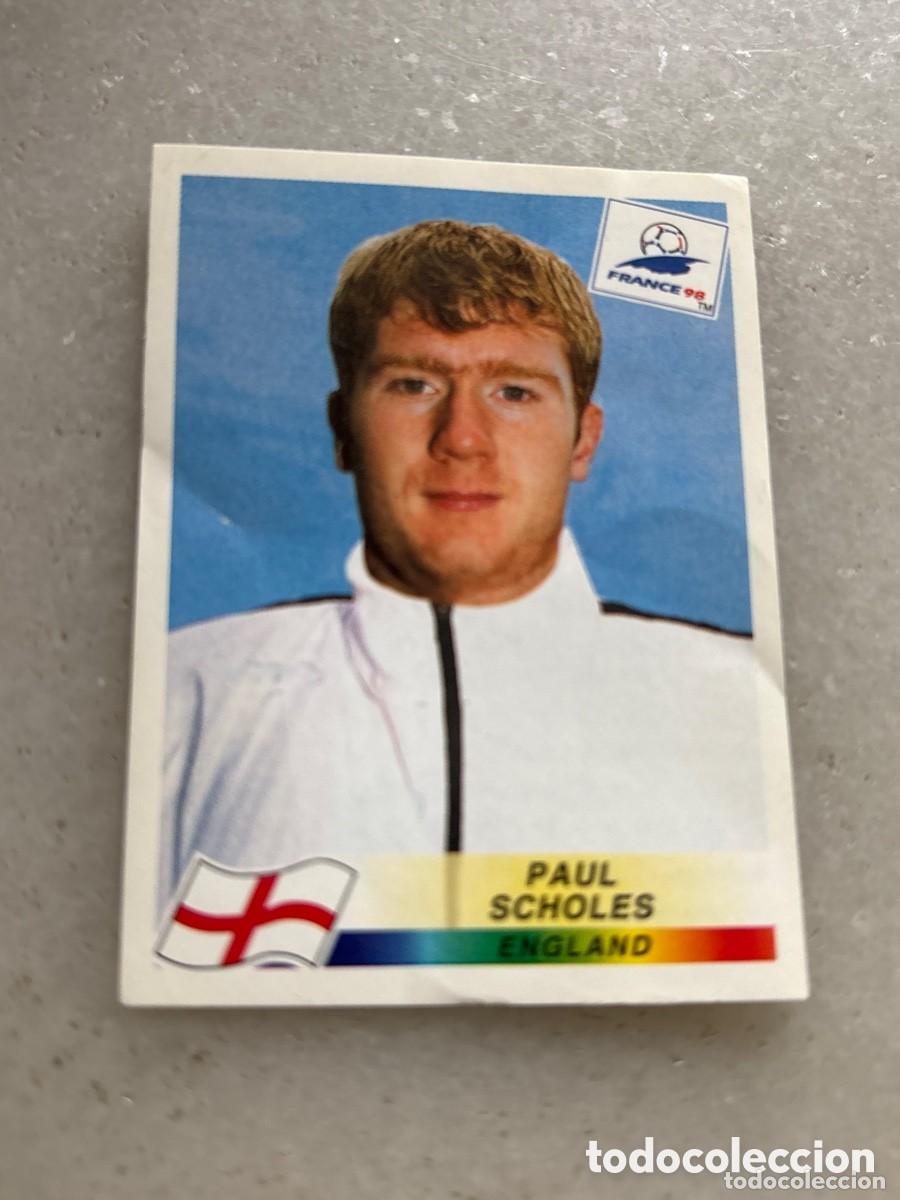 Cartes &agrave; collectionner de Football: Cromo f&uacute;tbol Paul scholes Inglaterra mundial Francia 98 nunca ha pegado