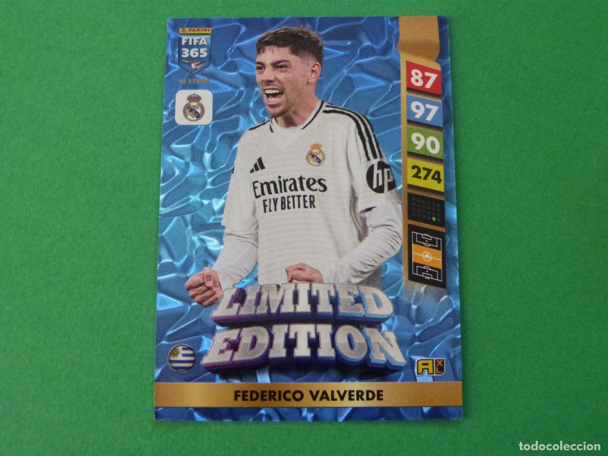 Cromos de f&uacute;tbol: TRADING CARD FUTBOL FEDE VALVERDE REAL MADRID C.F. E. LIMITADA FIFA 365 ADRENALYN XL 2024-2025/24-25