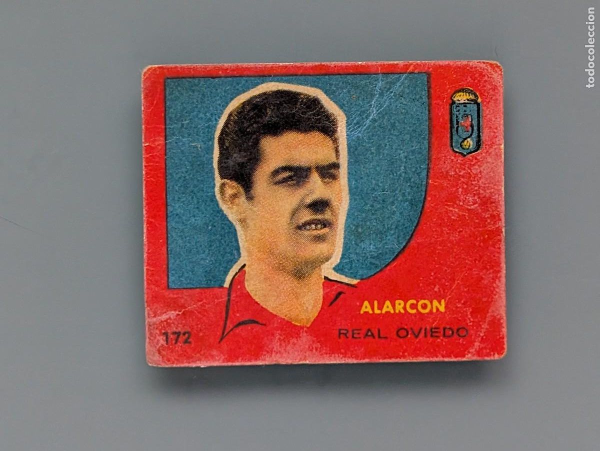 Cromos de f&uacute;tbol: RARO CROMO CARD ALARCON OVIEDO 1958 1959 CAMPEONES BRUGUERA FOOTBALL FUTBOL GIJON ASTURIAS