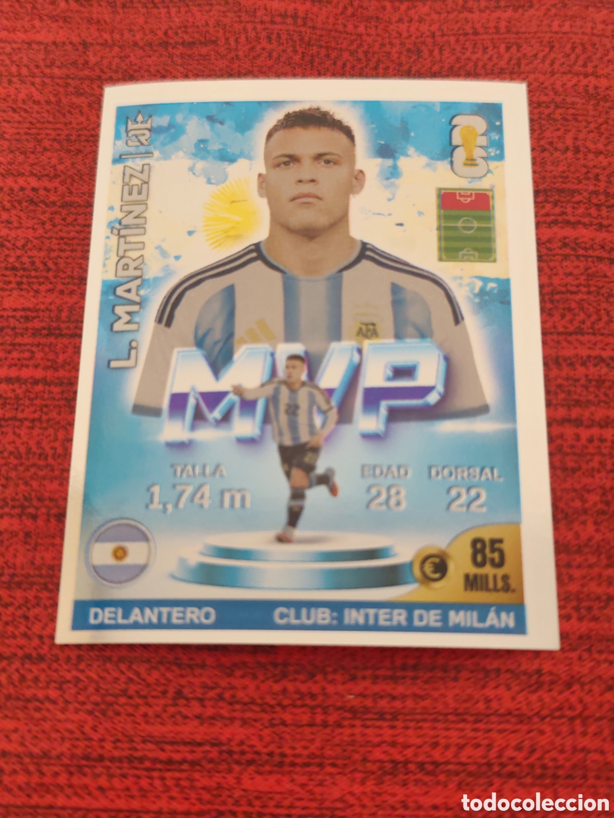 Cromos de f&uacute;tbol: 444 LAUTARO MART&Iacute;NEZ ARGENTINA MVP PLATEADO MUNDIAL 2026 EDITORIAL TRES REYES