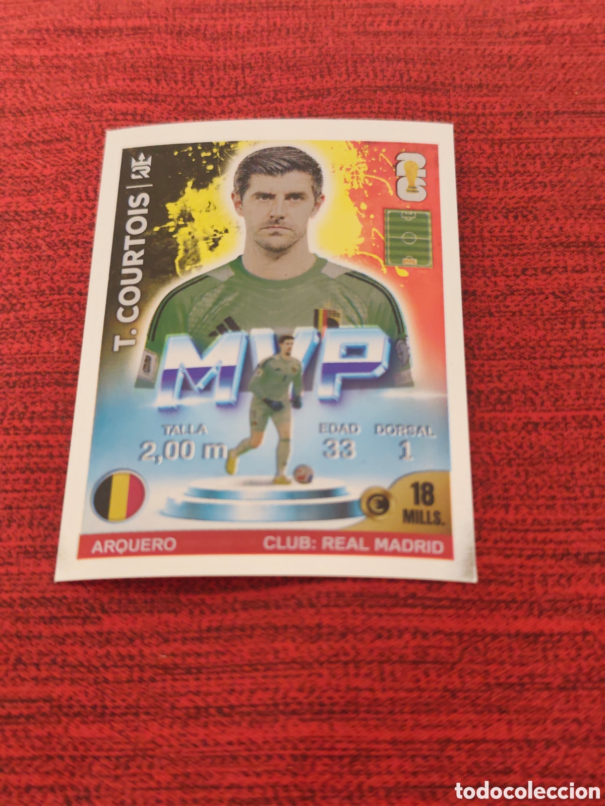 Cromos de Futebol: 295 COURTOIS B&Eacute;LGICA MVP PLATEADO MUNDIAL 2026 EDITORIAL TRES REYES