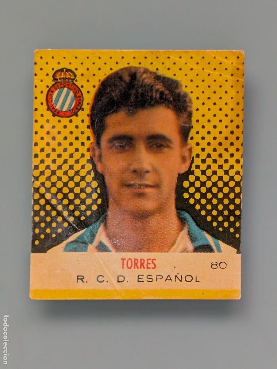 Cromos de f&uacute;tbol: DIFICIL CROMO TORRES RCD ESPA&Ntilde;OL BARCELONA 1957 1958 CAMPEONES BRUGUERA CATALU&Ntilde;A