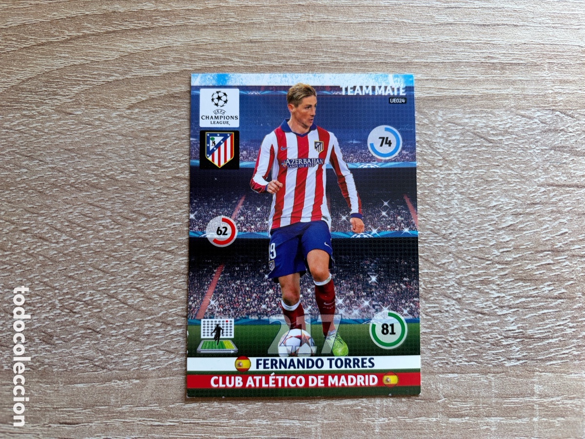 Cromos de f&uacute;tbol: 217 FERNANDO TORRES TEAM MATE ADRENALYN XL CHAMPIONS LEAGUE 2015 15 ATL&Eacute;TICO DE MADRID