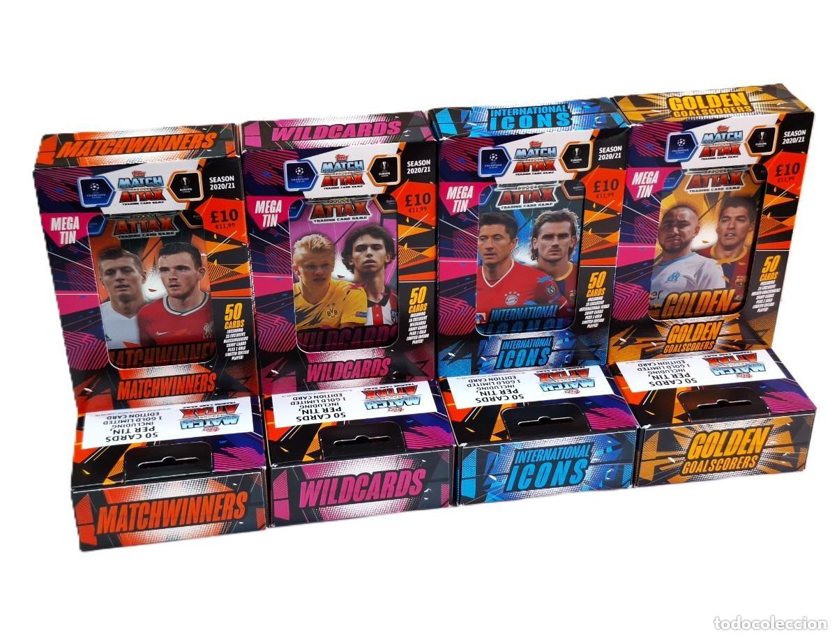 Cromos de Futebol: MATCH ATTAX 2020/21 - 4 CAJAS METALICAS NUEVAS Y SELLADAS DE TARJETAS